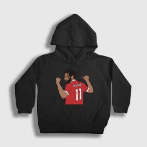 11 Soccer Futbol Mohamed Muhammed Salah Çocuk Kapşonlu Sweatshirt siyah