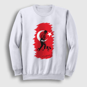 19 Mayıs 29 Ekim 10 Kasım Atatürk Kocatepe Sweatshirt beyaz