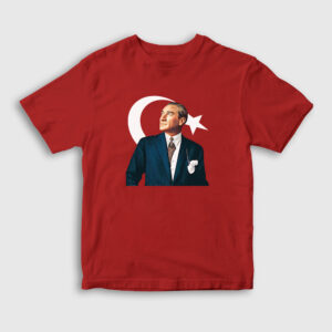 19 Mayıs 29 Ekim 23 Nisan Bayrak Atatürk Çocuk Tişört kırmızı