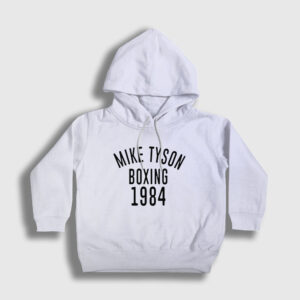 1984 Mike Tyson Çocuk Kapşonlu Sweatshirt beyaz