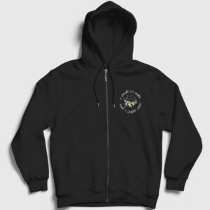 A Smooth Sea Never Made A Skilled Sailor Fermuarlı Kapşonlu Sweatshirt Siyah