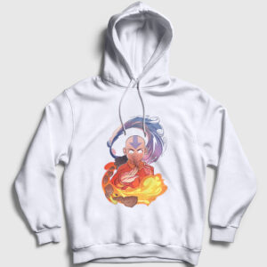 Aang Anime Avatar The Last Airbender Kapşonlu Sweatshirt beyaz