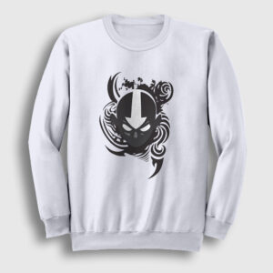 Aang V2 Anime Avatar The Last Airbender Sweatshirt beyaz