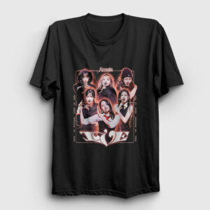 Accendio K-Pop ive Ive Tişört siyah