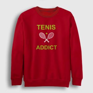 Addict Spor Tennis Tenis Sweatshirt kırmızı