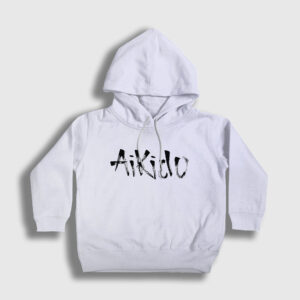 Aikido Ufc Mma Dövüş Sanatları Çocuk Kapşonlu Sweatshirt beyaz