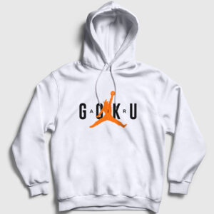 Air Goku Anime Dragon Ball Kapşonlu Sweatshirt beyaz