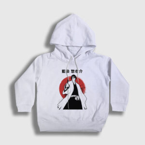 Aizen V2 Anime Bleach Çocuk Kapşonlu Sweatshirt beyaz