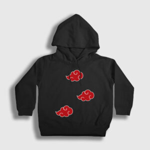 Akatsuki Anime Naruto Çocuk Kapşonlu Sweatshirt siyah