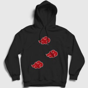 Akatsuki Anime Naruto Kapşonlu Sweatshirt siyah