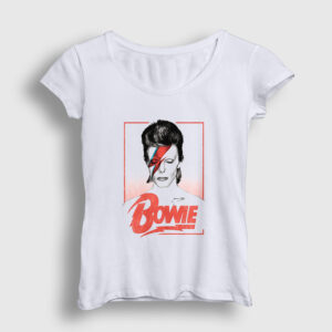 Aladdin Sane David Bowie Kadın Tişört beyaz