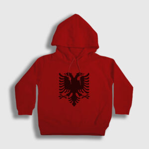 Albania Arnavutluk Bayrağı Çocuk Kapşonlu Sweatshirt kırmızı