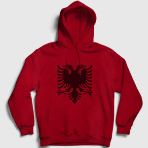 Albania Arnavutluk Bayrağı Kapşonlu Sweatshirt kırmızı