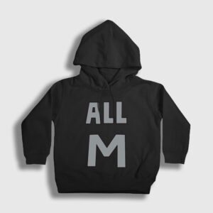 All M Anime Boku No Hero Academia Çocuk Kapşonlu Sweatshirt siyah