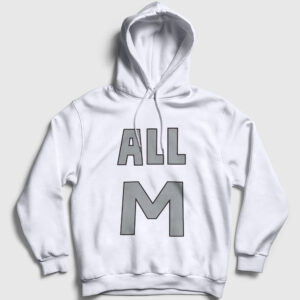 All M Anime Boku No Hero Academia Kapşonlu Sweatshirt beyaz