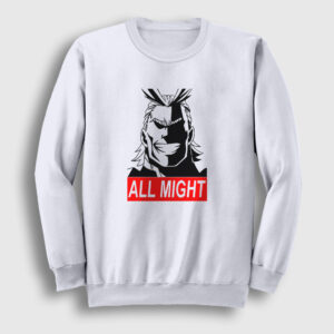 All Might Anime Boku No Hero Academia Sweatshirt beyaz