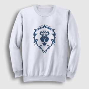 Alliance Logo World Of Warcraft Oyun Sweatshirt beyaz