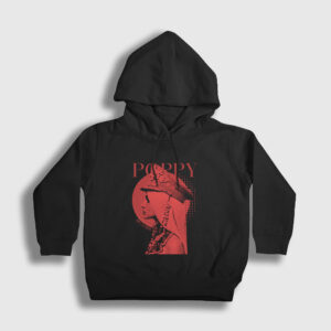 Am I A Girl Poppy Çocuk Kapşonlu Sweatshirt siyah