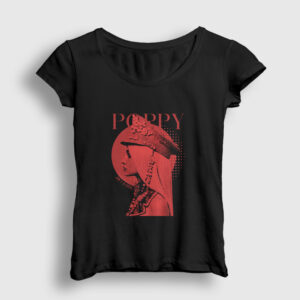 Am I A Girl Poppy Kadın Tişört siyah