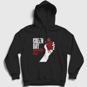 American Idiot Green Day Kapşonlu Sweatshirt siyah