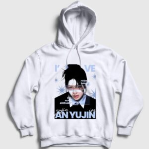 An Yujin Rebel K-Pop IVE Kapşonlu Sweatshirt Beyaz