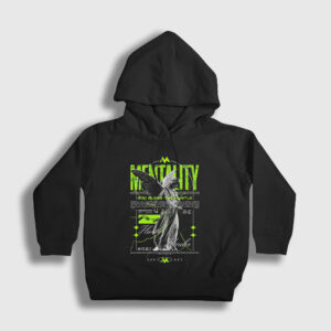 Angel Melek Mentality Hustle Harder Çocuk Kapşonlu Sweatshirt siyah