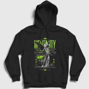 Angel Melek Mentality Hustle Harder Kapşonlu Sweatshirt siyah