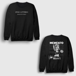 Angel Memento Mori Sırt Baskılı Sweatshirt siyah