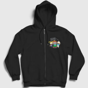 Angelica Chuckie Tommy Rugrats Fermuarlı Kapşonlu Sweatshirt