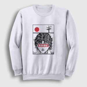 Anime Hanma Baki Sweatshirt beyaz