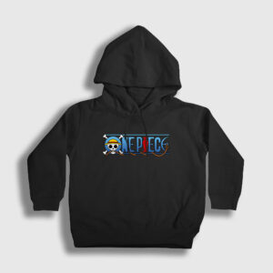 Anime One Piece Çocuk Kapşonlu Sweatshirt siyah