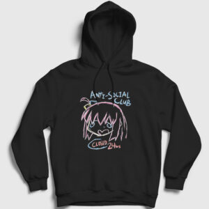 Anti Social Club Bocchi The Rock Kapşonlu Sweatshirt siyah