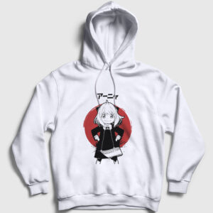 Anya Forger Anime Spy X Family Kapşonlu Sweatshirt beyaz