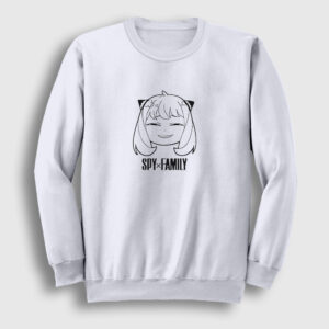 Anya Smug Face Anime Spy X Family Sweatshirt beyaz