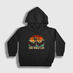 Arm Wrestler Bilek Güreşi Çocuk Kapşonlu Sweatshirt siyah