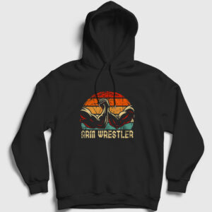 Arm Wrestler Bilek Güreşi Kapşonlu Sweatshirt siyah