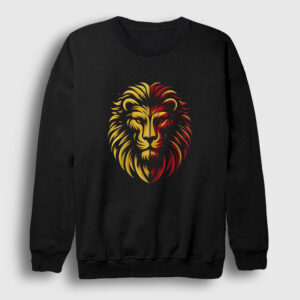 Aslan Kafası Aslanlı Sarı Kırmızı Hediye Sweatshirt siyah