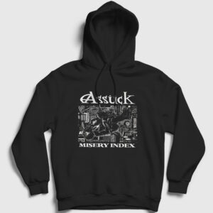 Assück Metal Misery Index Kapşonlu Sweatshirt siyah