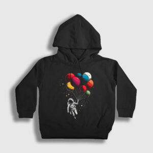 Astronot Balon Astronaut Balloon Çocuk Kapşonlu Sweatshirt