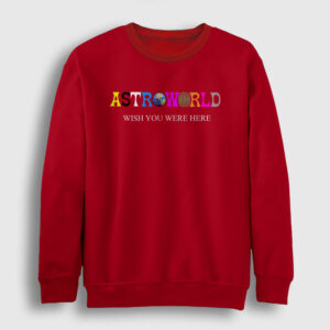 Astroworld V4 Travis Scott Sweatshirt kırmızı