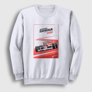 Ayrton Senna V2 Formula 1 F1 Sweatshirt beyaz
