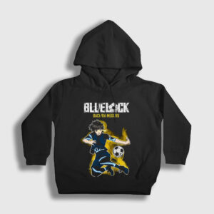 Bachira Meguru Futbol Soccer Anime Bluelock Çocuk Kapşonlu Sweatshirt siyah