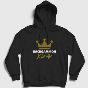 Backgammon King Tavla Kralı Oyun Kapşonlu Sweatshirt