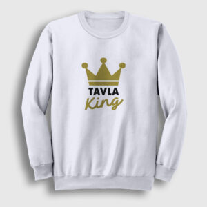 Backgammon King Tavla Kralı Oyun V2 Sweatshirt beyaz