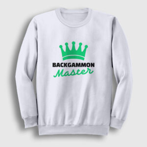 Backgammon Master Tavla Ustası Oyun Sweatshirt beyaz