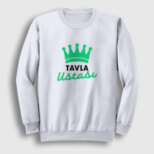 Backgammon Master Tavla Ustası Oyun V2 Sweatshirt beyaz