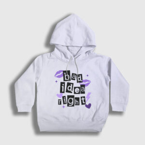 Bad Idea Right Olivia Rodrigo Çocuk Kapşonlu Sweatshirt beyaz