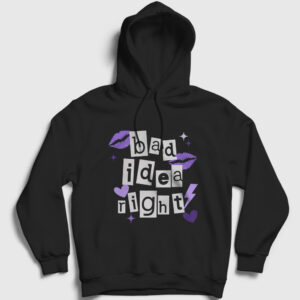 Bad Idea Right Olivia Rodrigo Kapşonlu Sweatshirt siyah