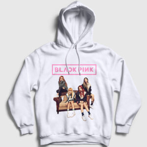 Band Blackpink Kapşonlu Sweatshirt beyaz