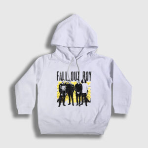 Band Fall Out Boy Çocuk Kapşonlu Sweatshirt beyaz